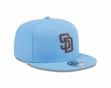 Load image into Gallery viewer, San Diego Padres New Era MLB 9FIFTY 950 Snapback Cap Hat Sky Blue Crown/Visor Brown Logo
