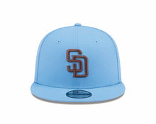 Load image into Gallery viewer, San Diego Padres New Era MLB 9FIFTY 950 Snapback Cap Hat Sky Blue Crown/Visor Brown Logo
