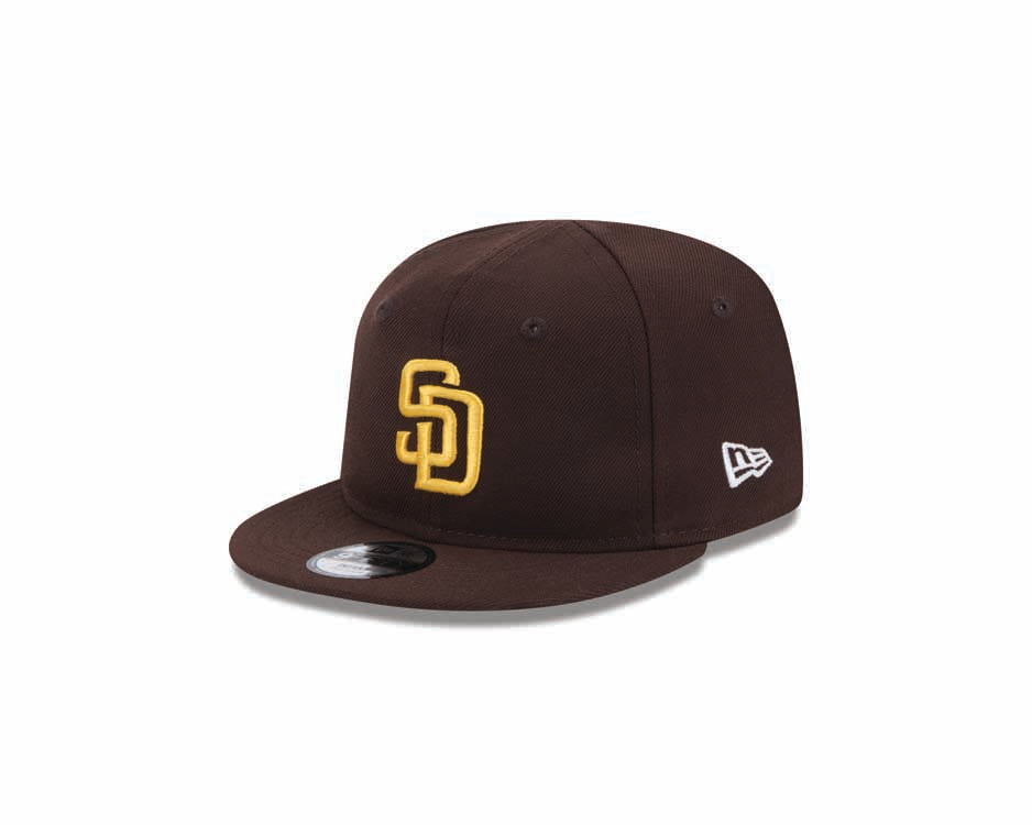 (Infant) San Diego Padres New Era MLB 9FIFTY 950 Adjustable Cap Hat Brown Crown/Visor Yellow Logo (My 1st First)
