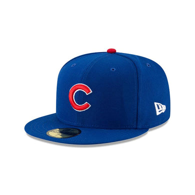 Chicago Cubs New Era MLB 59FIFTY 5950 Fitted Cap Hat Royal Blue Crown/Visor Red/White Logo