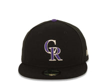 Load image into Gallery viewer, Colorado Rockies New Era MLB 59FIFTY 5950 Fitted Cap Hat Black Crown/Visor Purple/Silver Logo
