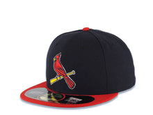 Load image into Gallery viewer, St. Louis Cardinals New Era MLB 59FIFTY 5950 Fitted Cap Hat Navy Blue Crown Red Visor Team Color Logo
