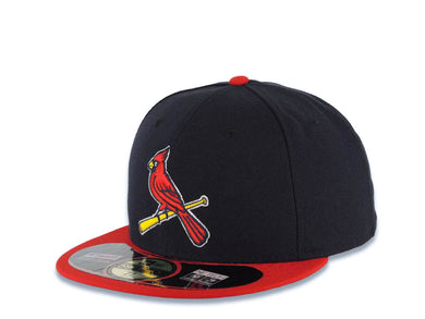 St. Louis Cardinals New Era MLB 59FIFTY 5950 Fitted Cap Hat Navy Blue Crown Red Visor Team Color Logo