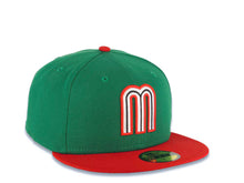 Load image into Gallery viewer, Mexico New Era WBC 59FIFTY 5950 Fitted Cap Hat Green Crown Red Visor White/Red/Black Logo
