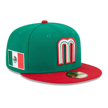 Load image into Gallery viewer, Mexico New Era World Baseball Classic 59Fifty 5950 Fitted Cap Hat Green Crown Red Visor Green/White/Red Logo
