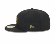 Load image into Gallery viewer, (Youth) San Diego Padres New Era MLB 59FIFTY 5950 Kid Fitted Cap Hat Black Crown/Visor Camo Logo (2024 Armed Forces Day) Olive Green UV
