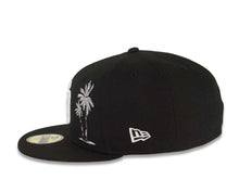 Load image into Gallery viewer, San Diego Padres New Era MLB 59FIFTY 5950 Fitted Cap Hat Black Crown/Visor White Logo With Palm Tree Gray UV
