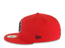 Load image into Gallery viewer, Charros de Jalisco New Era LMP 59FIFTY 5950 Fitted Cap Hat Red Crown/Visor Black/White/Metallic Red Logo 2022 Campeones Side Patch Light Yellow UV
