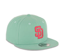 Load image into Gallery viewer, (City Connect Color) San Diego Padres New Era MLB 9FIFTY 950 Snapback Cap Hat Light Teal Crown/Visor Magenta Gray UV
