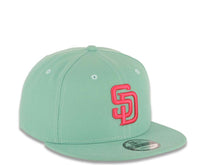 Load image into Gallery viewer, (Youth) San Diego Padres New Era MLB 9FIFTY 950 Kid Snapback Cap Hat Light Teal Crown/Visor Magenta Logo Gray UV
