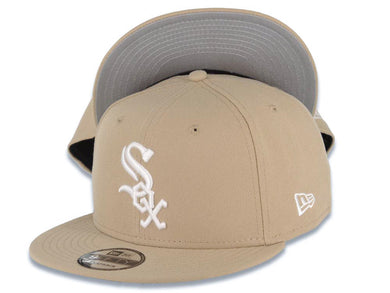 Chicago White Sox New Era MLB 9FIFTY 950 Snapback Cap Hat Khaki Crown/Visor White Logo Gray UV