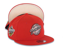 Load image into Gallery viewer, (Youth) San Diego Padres New Era MLB 9FIFTY 950 Kid Snapback Cap Hat Red Crown/Visor Black/Red Baseball Club Logo 1998 World Series Side Patch
