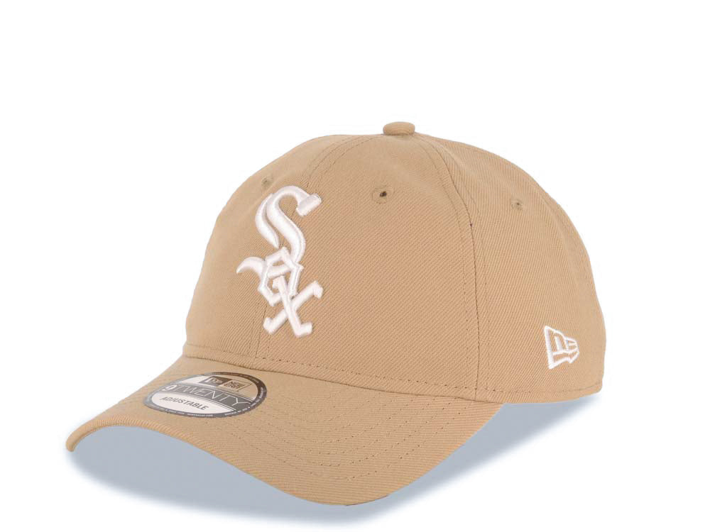 Chicago White Sox New Era MLB 9TWENTY 920 Adjustable Cap Hat Khaki Crown/Visor White Logo