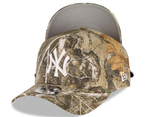 New York Yankees New Era MLB 9FORTY 940 Adjustable A-Frame Cap Hat Real Tree Edge Camo Crown/Visor White Logo