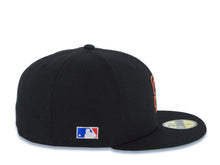 Load image into Gallery viewer, San Diego Padres New Era MLB 59FIFTY 5950 Fitted Cap Hat Black Crown/Visor Brown/Orange Logo Batterman Batty Side Patch Green UV
