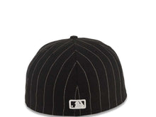 Load image into Gallery viewer, Los Angeles Dodgers New Era MLB 59FIFTY 5950 Fitted Pinstipe Cap Hat Black /White Crown/Visor White Logo

