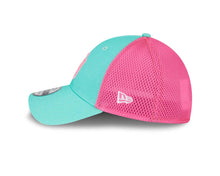 Load image into Gallery viewer, (City Connect) San Diego Padres New Era MLB 39THIRTY 3930 Flexfit Mesh/Trucker Cap Hat Teal/Magenta Crown Teal Visor Pink Logo
