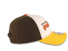 Load image into Gallery viewer, San Diego Padres New Era MLB 9FORTY 940 Adjustable Cap Hat White/Brown Crown Yellow Visor Orange/Brown Text Logo Green UV
