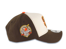 Load image into Gallery viewer, San Diego Padres New Era MLB 9FORTY 940 Adjustable A-Frame Cap Hat Cream/Brown Crown Brown Visor Brown/Yellow/Orange Logo 40th Anniversary Side Patch
