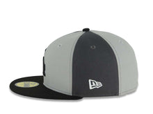Load image into Gallery viewer, Los Angeles Dodgers New Era MLB 59FIFTY 5950 Fitted Cap Hat Dark Gray/Gray Alternating Panel Crown Black Visor Black Logo 9x World Series Champions 

