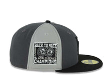 Load image into Gallery viewer, Los Angeles Dodgers New Era MLB 59FIFTY 5950 Fitted Cap Hat Dark Gray/Gray Alternating Panel Crown Black Visor Black Logo 9x World Series Champions 
