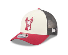 Load image into Gallery viewer, Xolos de Tijuana New Era Liga MX 9FORTY 940 Adjustable M-Crown Trucker/Mesh Cap Hat Chrome White/Gray Crown Maroon Visor Maroon/White Logo Gray UV
