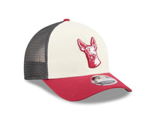 Load image into Gallery viewer, Xolos de Tijuana New Era Liga MX 9FORTY 940 Adjustable M-Crown Trucker/Mesh Cap Hat Chrome White/Gray Crown Maroon Visor Maroon/White Logo Gray UV
