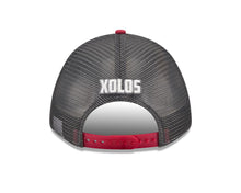 Load image into Gallery viewer, Xolos de Tijuana New Era Liga MX 9FORTY 940 Adjustable M-Crown Trucker/Mesh Cap Hat Chrome White/Gray Crown Maroon Visor Maroon/White Logo Gray UV
