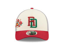 Load image into Gallery viewer, Dominican Republic New Era 9FORTY 940 Adjustable M-Crown Cap Hat Cream/Gray Crown Maroon Visor Maroon/Green Logo Gray UV (Latin Embroidery)

