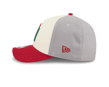 Load image into Gallery viewer, Dominican Republic New Era 9FORTY 940 Adjustable M-Crown Cap Hat Cream/Gray Crown Maroon Visor Maroon/Green Logo Gray UV (Latin Embroidery)
