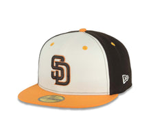 Load image into Gallery viewer, San Diego Padres New Era MLB 59FIFTY 5950 Fitted Cap Hat Cream/Dark Brown Crown Dark Orange Visor Dark Brown/Orange Logo Petcopark  Side Patch

