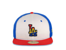 Load image into Gallery viewer, Los Angeles Dodgers New Era MLB 59FIFTY 5950 Fitted Cap Hat White/Royal Blue Crown Red Visor Red/Yellow/Blue Logo
