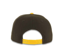 Load image into Gallery viewer, San Diego Padres New Era MLB 9FIFTY 950 Snapback Cap Hat White/Brown Crown Yellow Visor Brown/Yellow Swinging Friar Logo Gray UV

