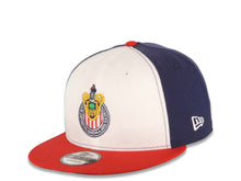 Load image into Gallery viewer, Chivas De Guadalajara New Era Liga MX 9FIFTY 950 Snapback Cap Hat White/Navy Blue Crown Red Visor Team Color Logo
