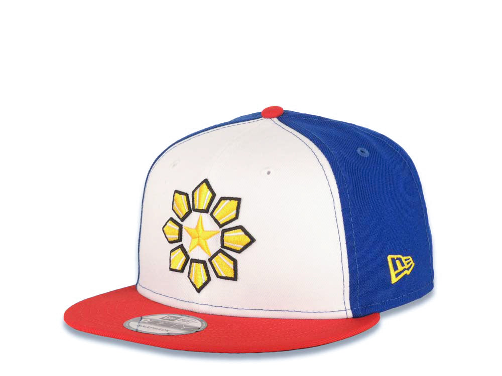 (Youth) Philippines New Era WBC 9FIFTY 950 Kid Snapback Cap Hat White/Royal Blue Crown Red Visor White/Black Logo