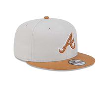 Load image into Gallery viewer, Atlanta Braves New Era MLB 9FIFTY 950 Snapback Cap Hat Stone Crown Light Brown Visor Light Brown/White Logo Gray UV (Color Pack)
