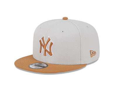 New York Yankees New Era MLB 9FIFTY 950 Snapback Cap Hat Stone Crown Light Brown Visor Light Brown/White Logo Gray UV (Color Pack)