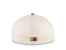 Load image into Gallery viewer, San Diego Padres New Era MLB 59FIFTY 5950 Fitted Cap Hat Cream Crown Brown Visor Brown with Flame Logo 20 Years Petco Park Side Patch
