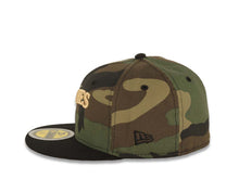 Load image into Gallery viewer, (Youth) San Diego Padres New Era MLB 59FIFTY 5950 Kid Fitted Cap Hat Camo Crown Black Visor Light Khaki Script/Text Logo 1969-2003 Stadium Side Patch
