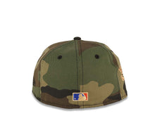 Load image into Gallery viewer, (Youth) San Diego Padres New Era MLB 59FIFTY 5950 Kid Fitted Cap Hat Camo Crown Black Visor Light Khaki Script/Text Logo 1969-2003 Stadium Side Patch
