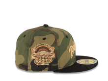 Load image into Gallery viewer, (Youth) San Diego Padres New Era MLB 59FIFTY 5950 Kid Fitted Cap Hat Camo Crown Black Visor Light Khaki Script/Text Logo 1969-2003 Stadium Side Patch
