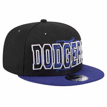 Load image into Gallery viewer, Los Angeles Dodgers New Era MLB 9FIFTY 950 Snapback Cap Hat Black Crown Royal Blue Visor Text Logo Splatter
