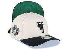 Load image into Gallery viewer, Los Angeles Dodgers New Era MLB 9FORTY 940 Adjustable A-Frame Cap Hat Cream Crown Black Visor Black Upside Down Logo Stadium Side Patch Green UV
