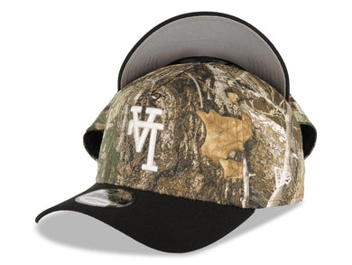 Los Angeles Dodgers New Era MLB 9FORTY 940 Adjustable A-Frame Cap Hat Real Tree Edge Camo Crown Black Visor Upside Down White Logo Gray UV