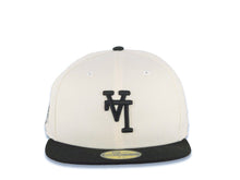 Load image into Gallery viewer, Los Angeles Dodgers New Era MLB 59FIFTY 5950 Fitted Cap Hat Cream Crown Black Visor Black Upside Down Logo 60th Anniversary Side Patch
