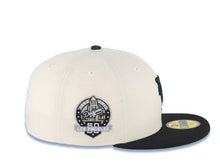 Load image into Gallery viewer, Los Angeles Dodgers New Era MLB 59FIFTY 5950 Fitted Cap Hat Cream Crown Black Visor Black Upside Down Logo 60th Anniversary Side Patch
