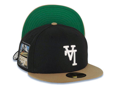 Los Angeles Dodgers New Era MLB 59FIFTY 5950 Fitted Cap Hat Black Crown Khaki Visor White Upside Down Logo 2007 All-Star Game Side Patch Green UV