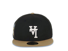 Load image into Gallery viewer, Los Angeles Dodgers New Era MLB 59FIFTY 5950 Fitted Cap Hat Black Crown Khaki Visor White Upside Down Logo 2007 All-Star Game Side Patch Green UV
