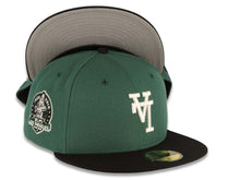 Load image into Gallery viewer, Los Angeles Dodgers New Era MLB 59FIFTY 5950 Fitted Cap Hat Green Crown Black Visor White Upside Down Logo 60th Anniversary Side Patch
