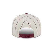 Load image into Gallery viewer, Philadelphia Phillies New Era MLB 9FIFTY 950 Snapback Cap Hat Cream Pinstripe Crown Cardinal Visor Cardinal Text Logo
